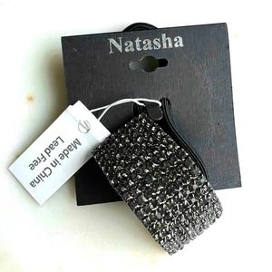 Natasha lead free women’s hair pony tail rhinestone elastic